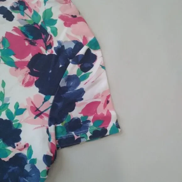 Studio Works Colorful Floral Pattern Short Sleeve The Studio Tee Petite Large - Picture 11 of 12